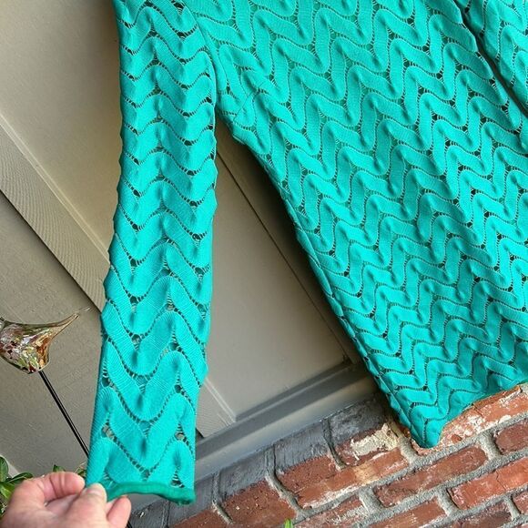 NWT FREE PEOPLE Wild Thing Crochet Mini Dress in Emerald Green Size: Small - Picture 7 of 11